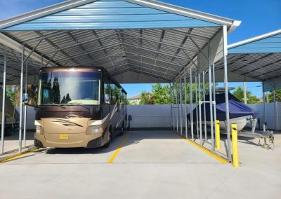 Covered and outdoor RV storage options at The Hideout Storage Park